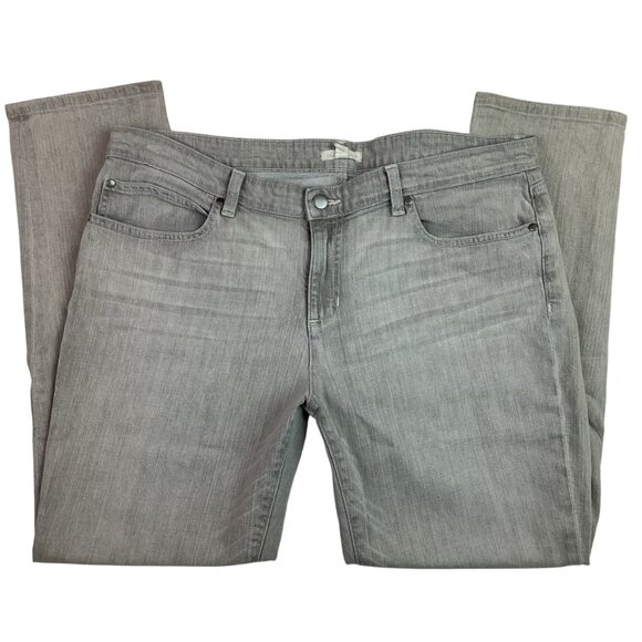 Eileen Fisher Gray Womens 14 Organic Cotton Blend Straight-Leg Jeans - Picture 3 of 12